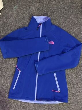 The North Face Royal Blue Softshell Jacket with Pink Accents